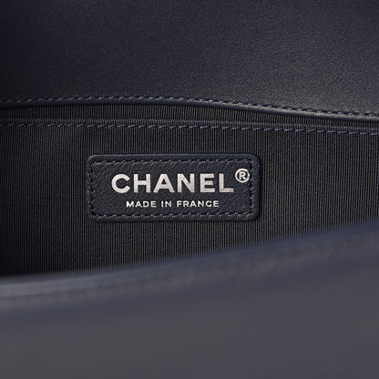 Chanel Calfskin Chevron Medium Boy Flap Navy 6 of 10
