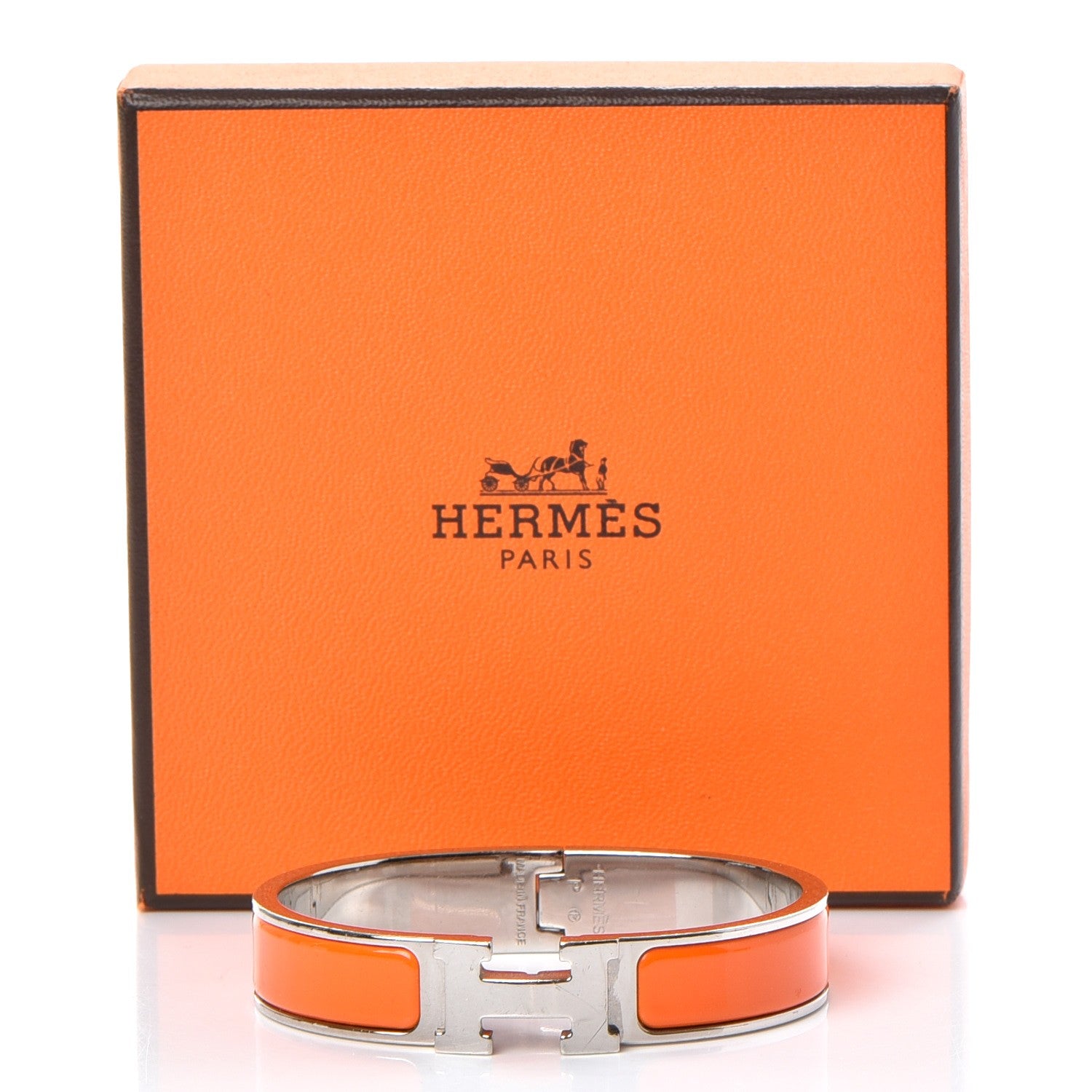 Hermes Enamel Narrow Clic Clac H Bracelet PM Orange 5 of 5