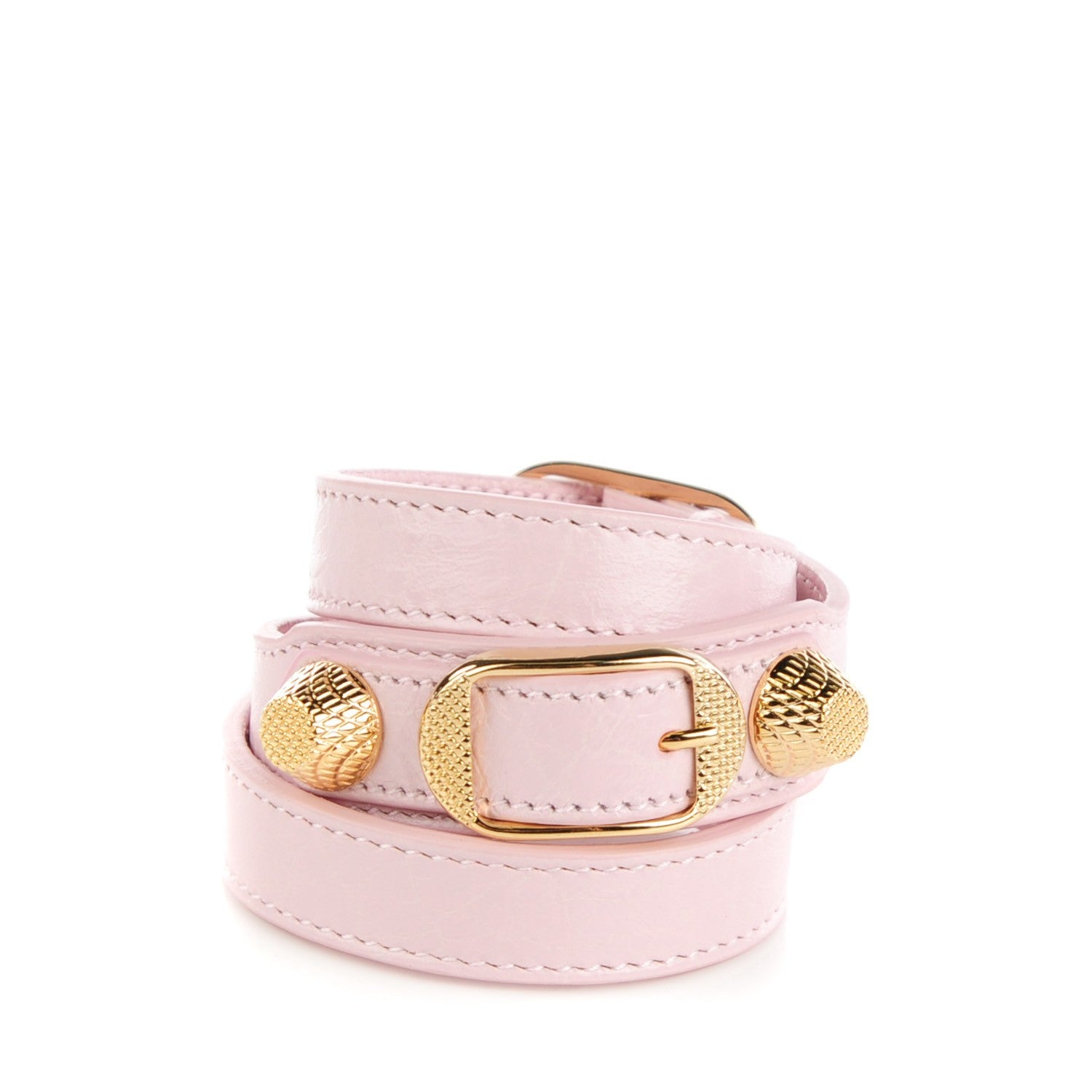 Balenciaga Agneau Giant 12 Gold Hardware Triple Tour Bracelet S Rose Poudre 1 of 8