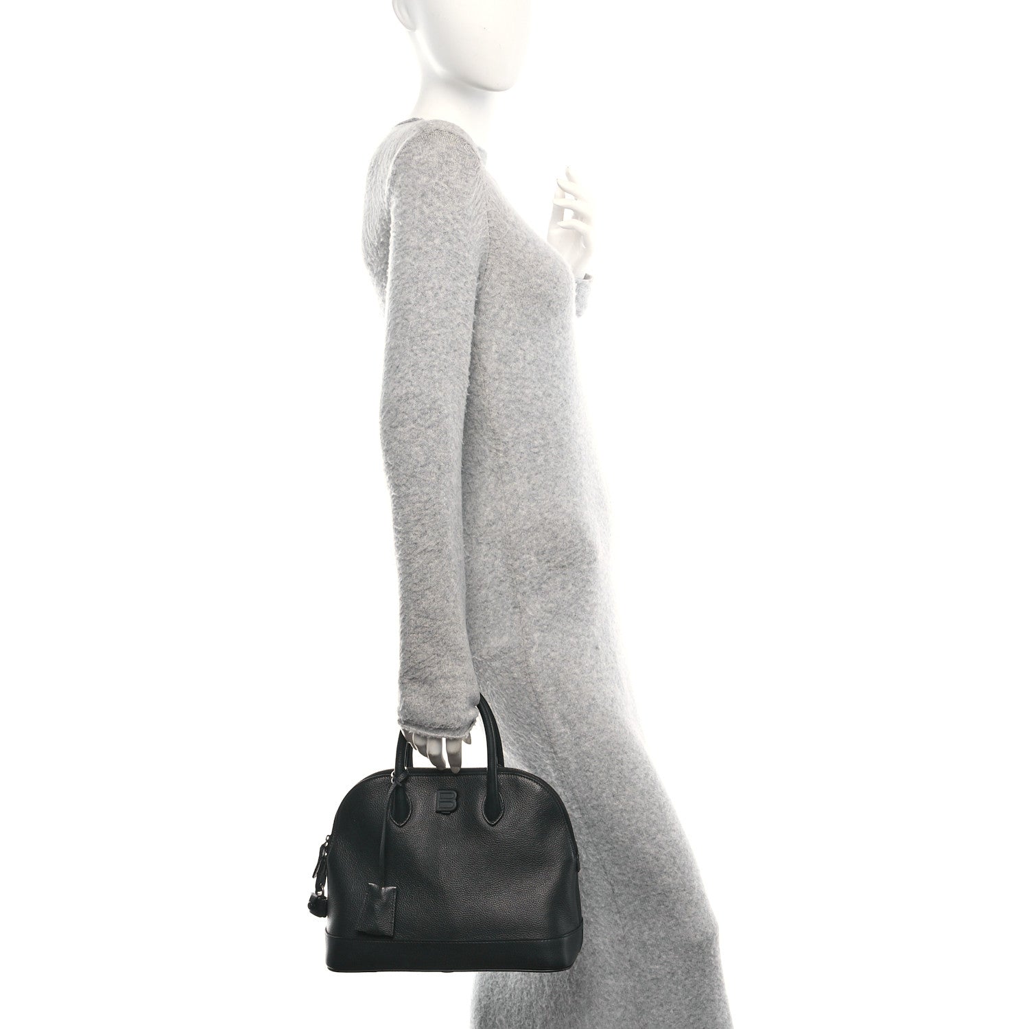 Balenciaga Calfskin LED Logo Projector Top Handle Bag Black 2 of 14