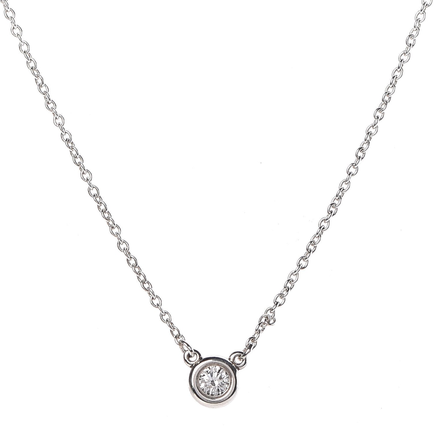 Sterling Silver Diamond .10ct Elsa Peretti Diamonds by the Yard Pendant Necklace