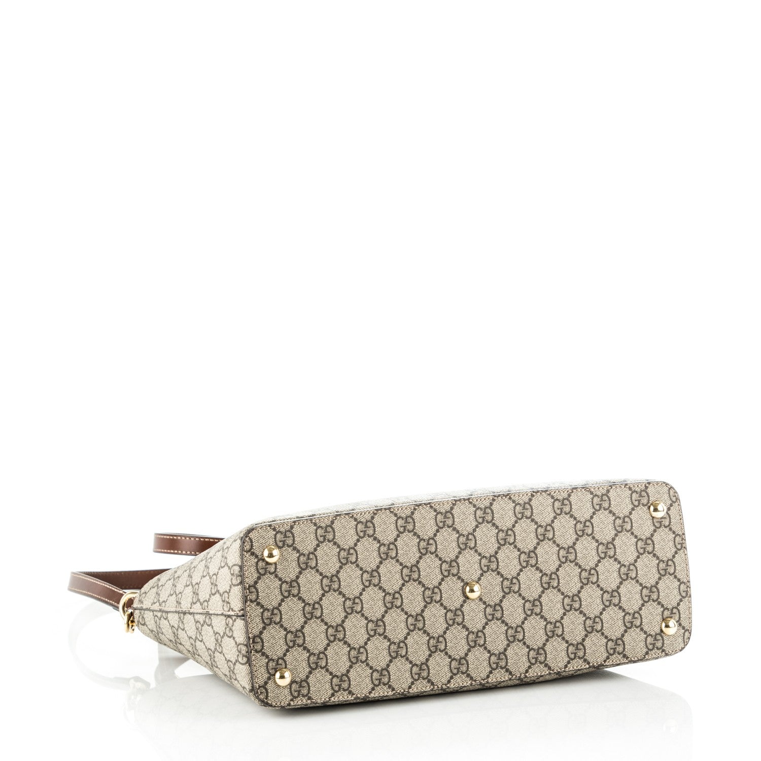 Gucci GG Supreme Monogram Small Zip Top Tote Beige Tuscany 4 of 7