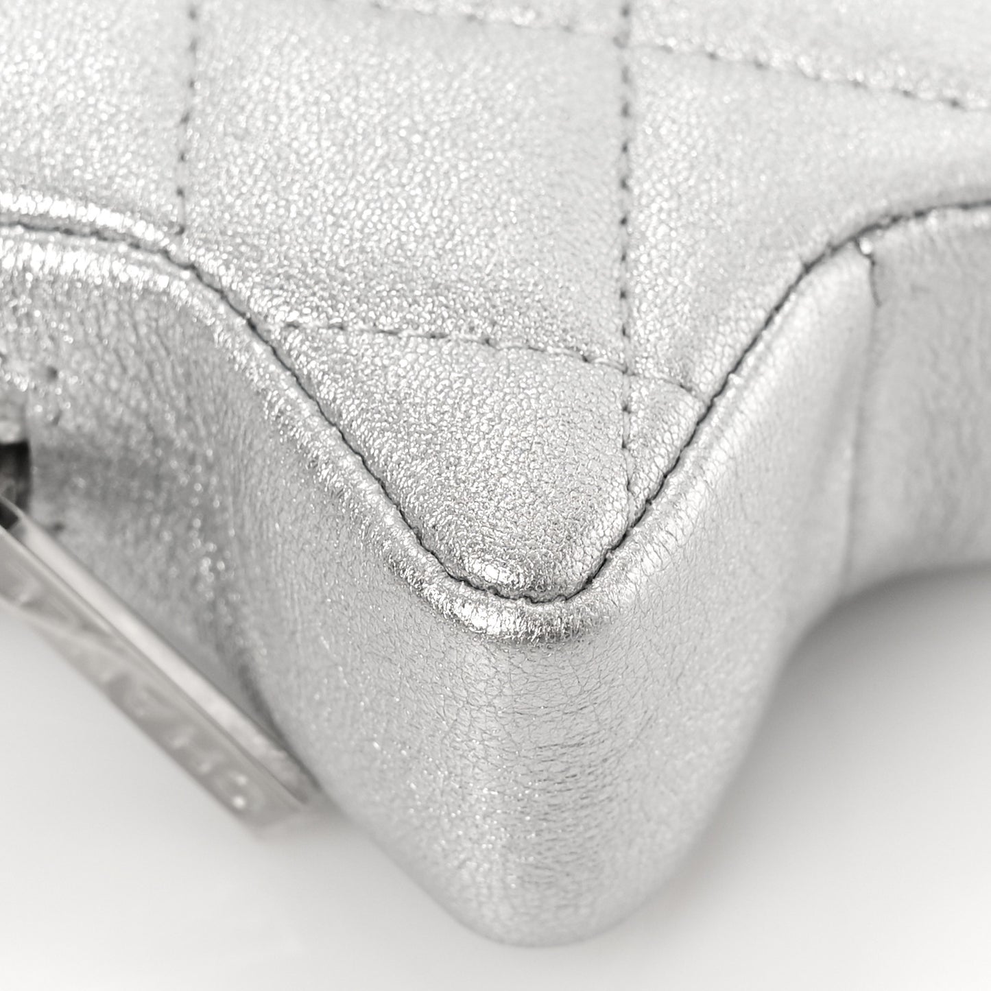Metallic Lambskin Walk Of Fame Star Clip On Coin Purse Silver