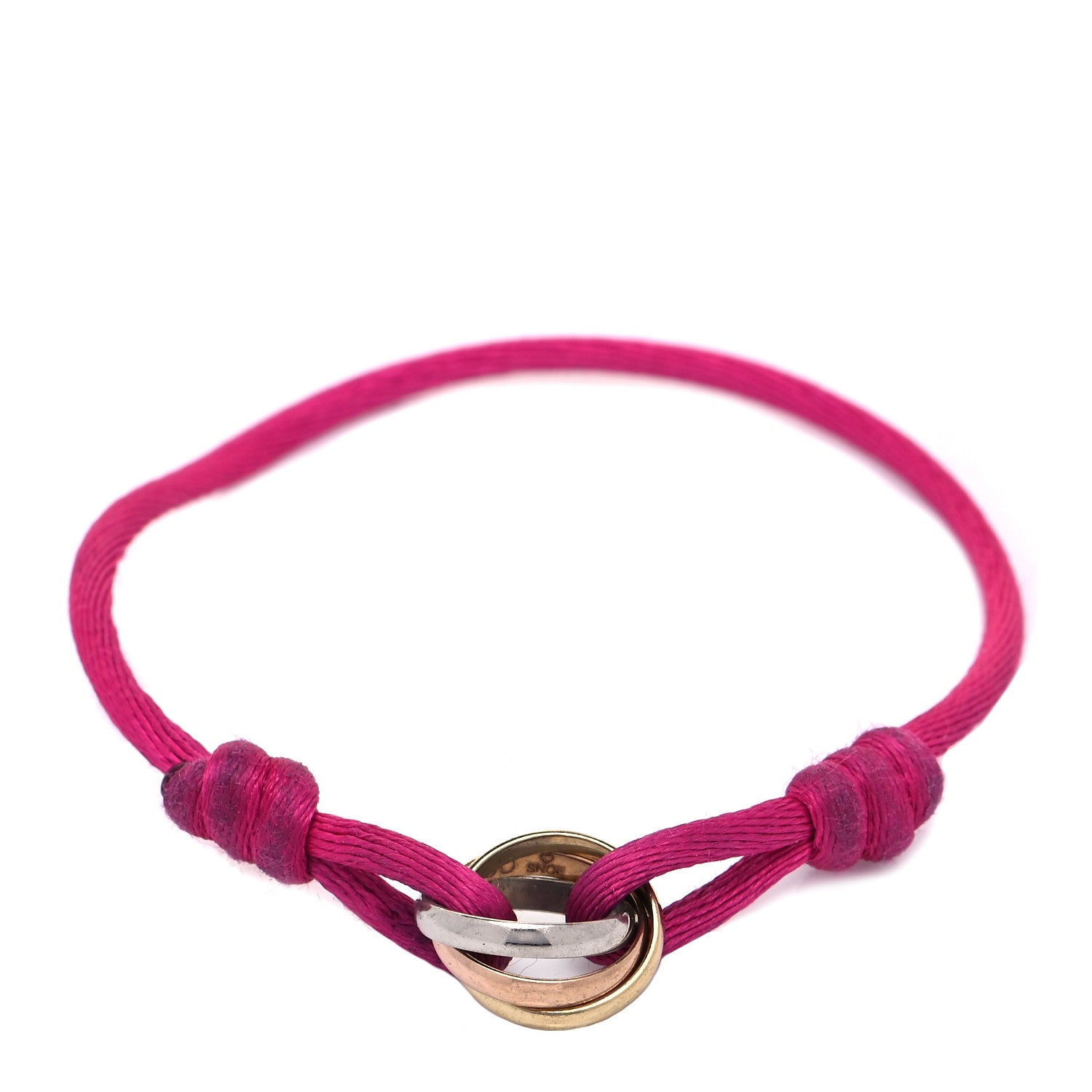 Cartier 18K Pink Yellow White Gold Trinity Adjustable Cord Bracelet Pink 2 of 12