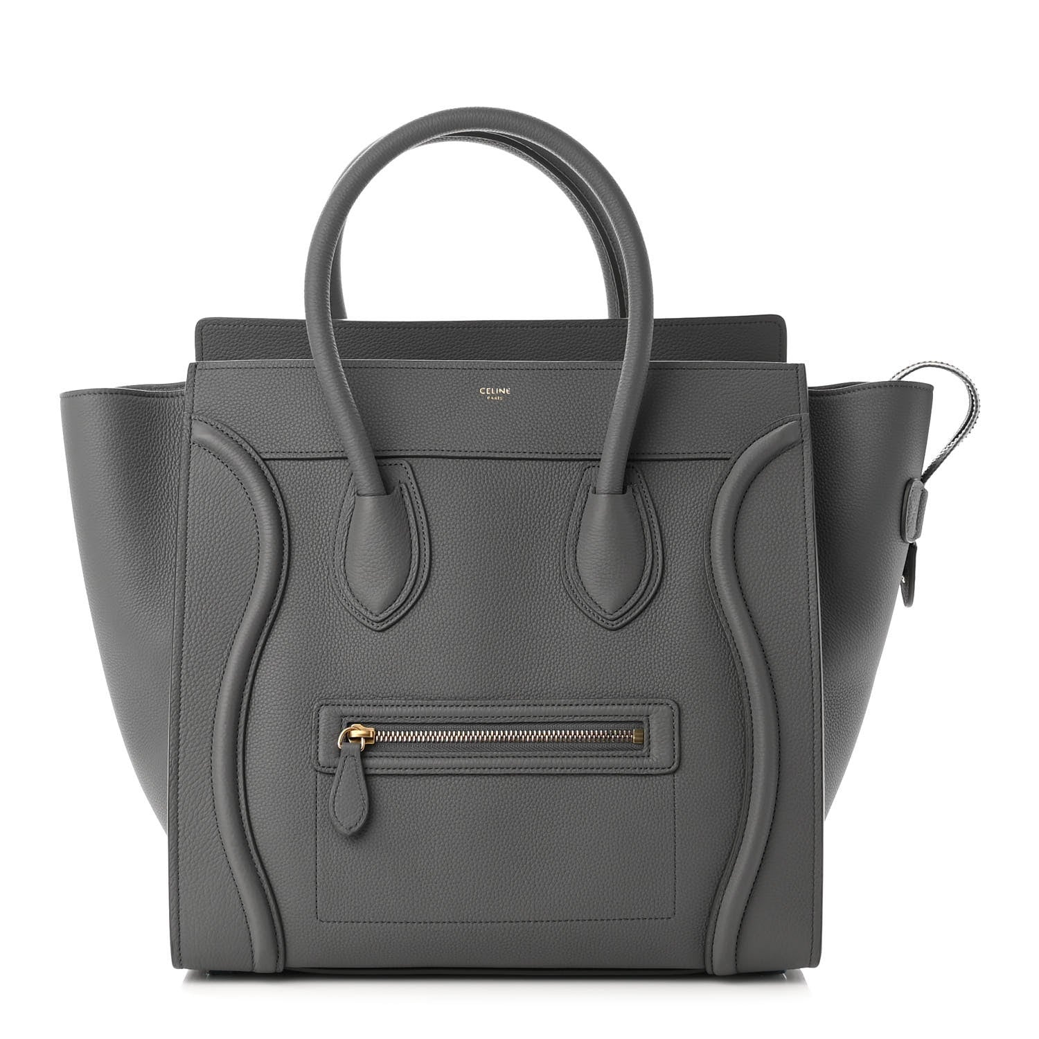 Celine Drummed Calfskin Mini Luggage Kohl 1 of 10