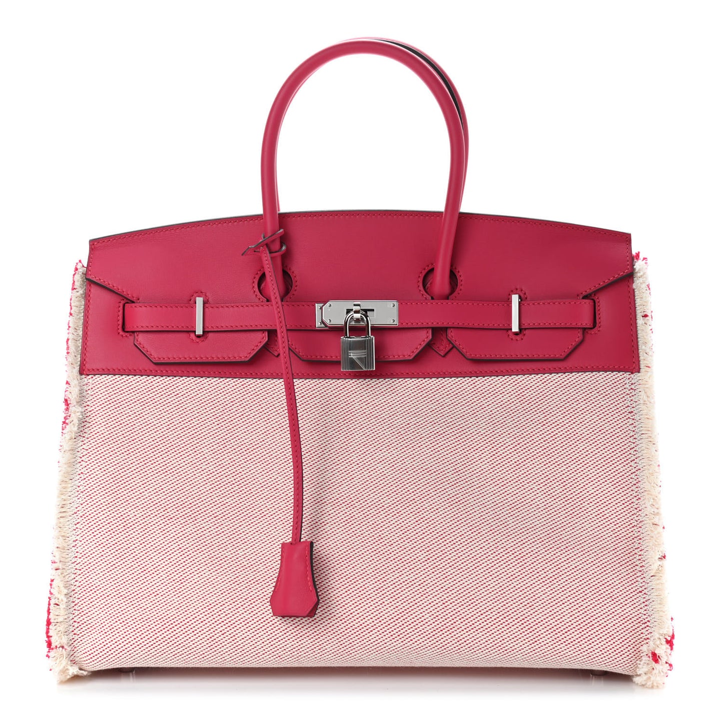 Swift Twill H Fray Fray Birkin 35 Framboise Ecru