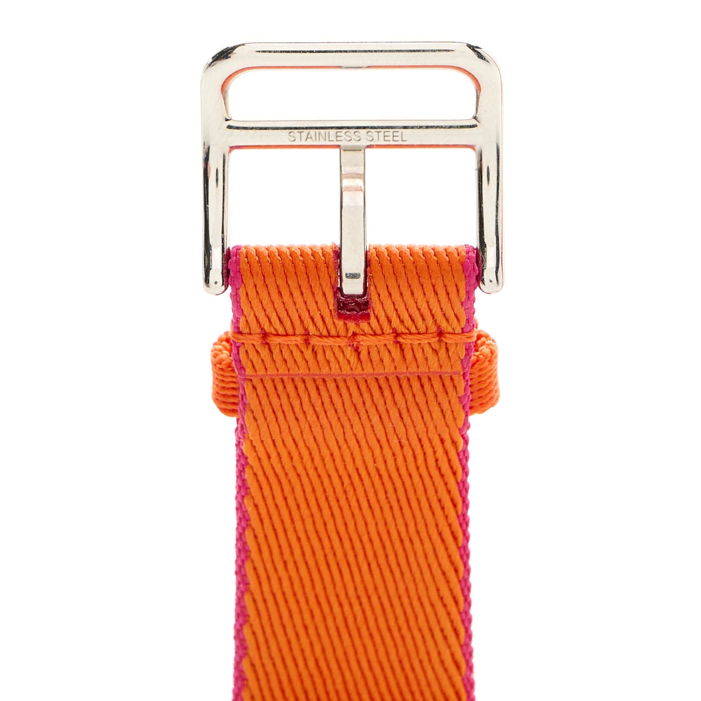 Nylon Weave 32mm Twill Jump Apple Watch Single Tour Strap Orange Rose Mexico