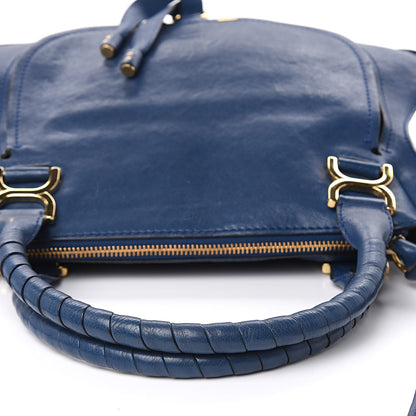 Chloe Natural Grain Calfskin Medium Marcie Nude Satchel Factory Blue 8 of 17