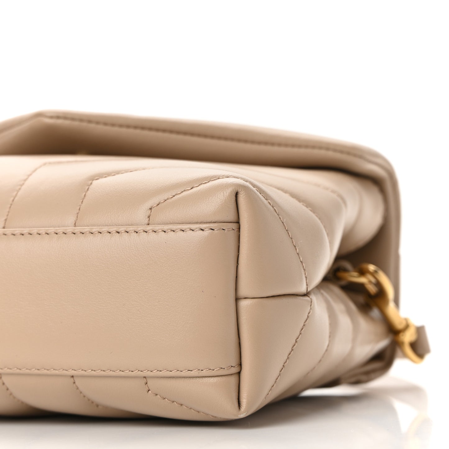 Calfskin Y Quilted Monogram Toy Loulou Crossbody Bag Dark Beige