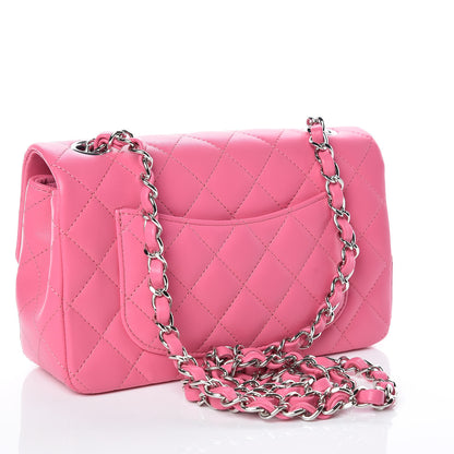 Chanel Lambskin Quilted Mini Rectangular Flap Pink 3 of 9