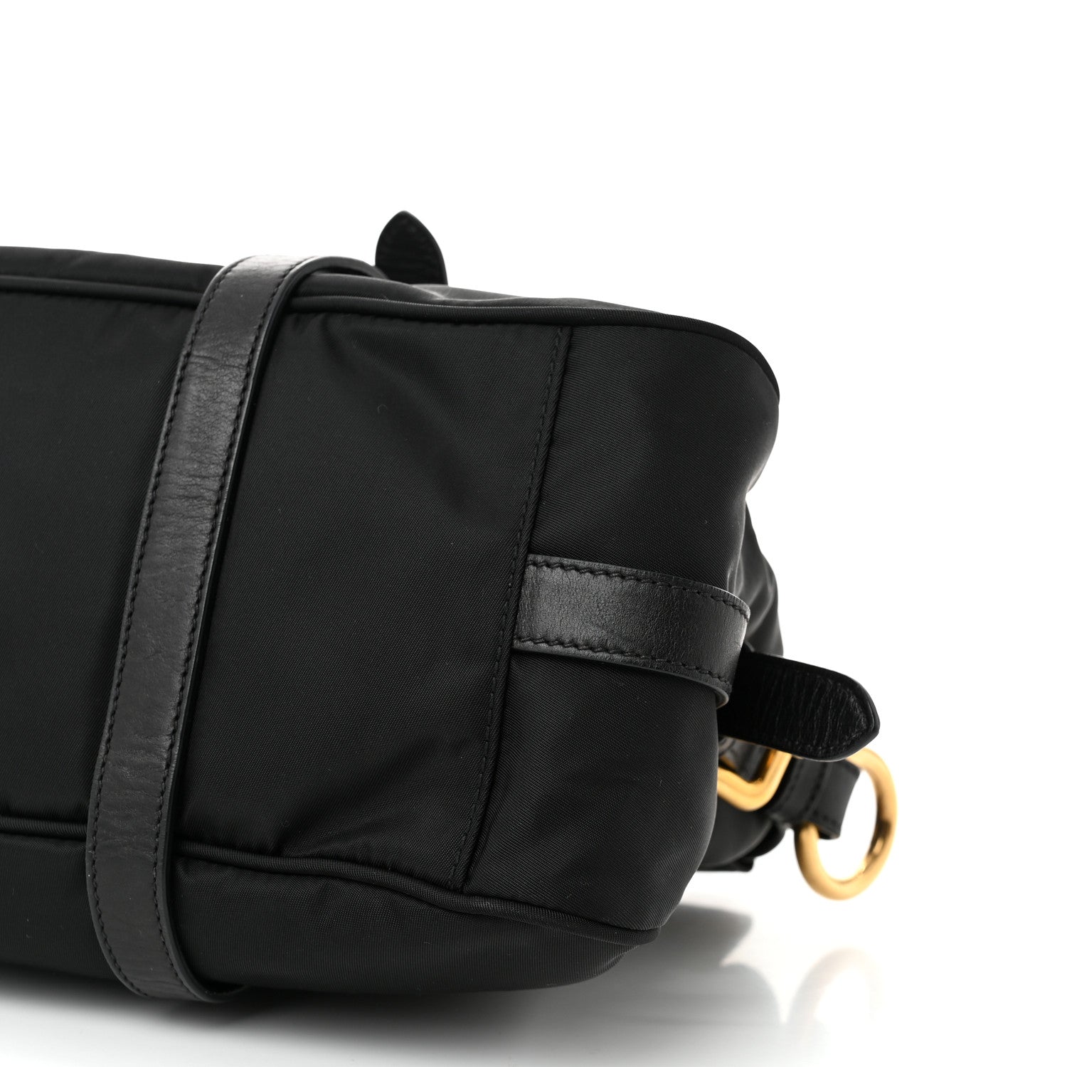 Prada Tessuto Nylon Soft Calfskin Shopping Satchel Black 11 of 11