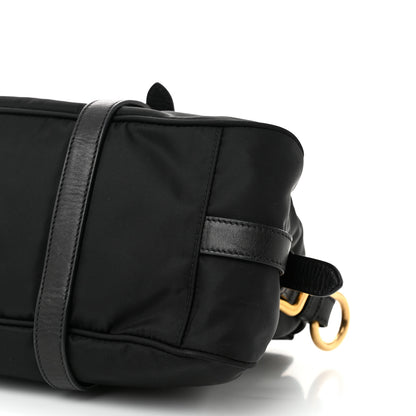 Prada Tessuto Nylon Soft Calfskin Shopping Satchel Black 11 of 11