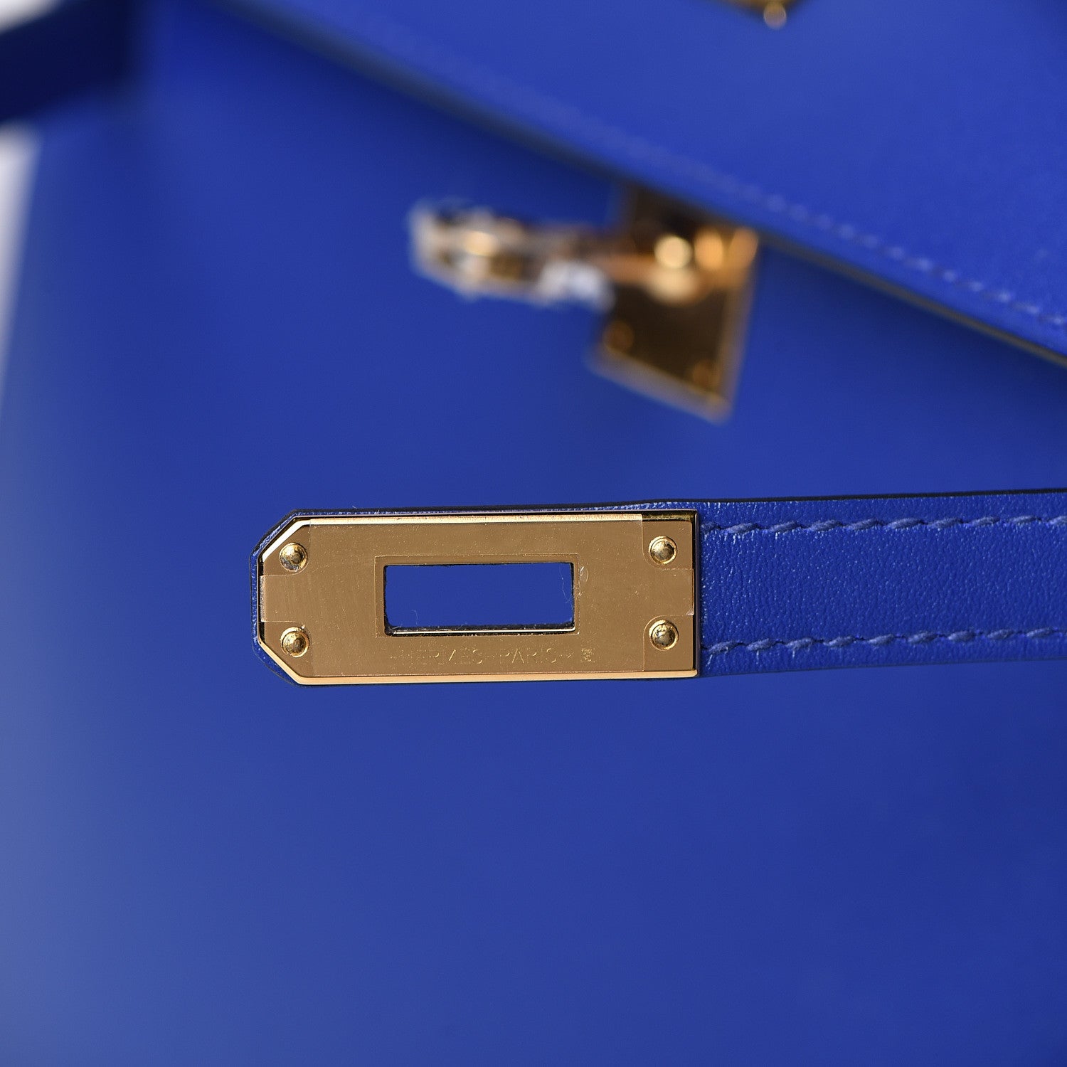Hermes Tadelakt Kelly Sellier 25 Bleu Electrique 19 of 33