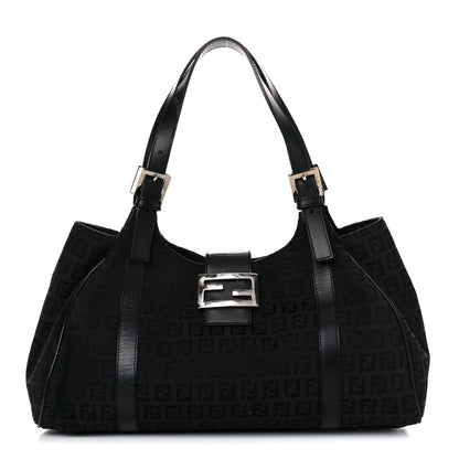 Fendi Zucchino Vitello Shoulder Bag Black 1 of 23