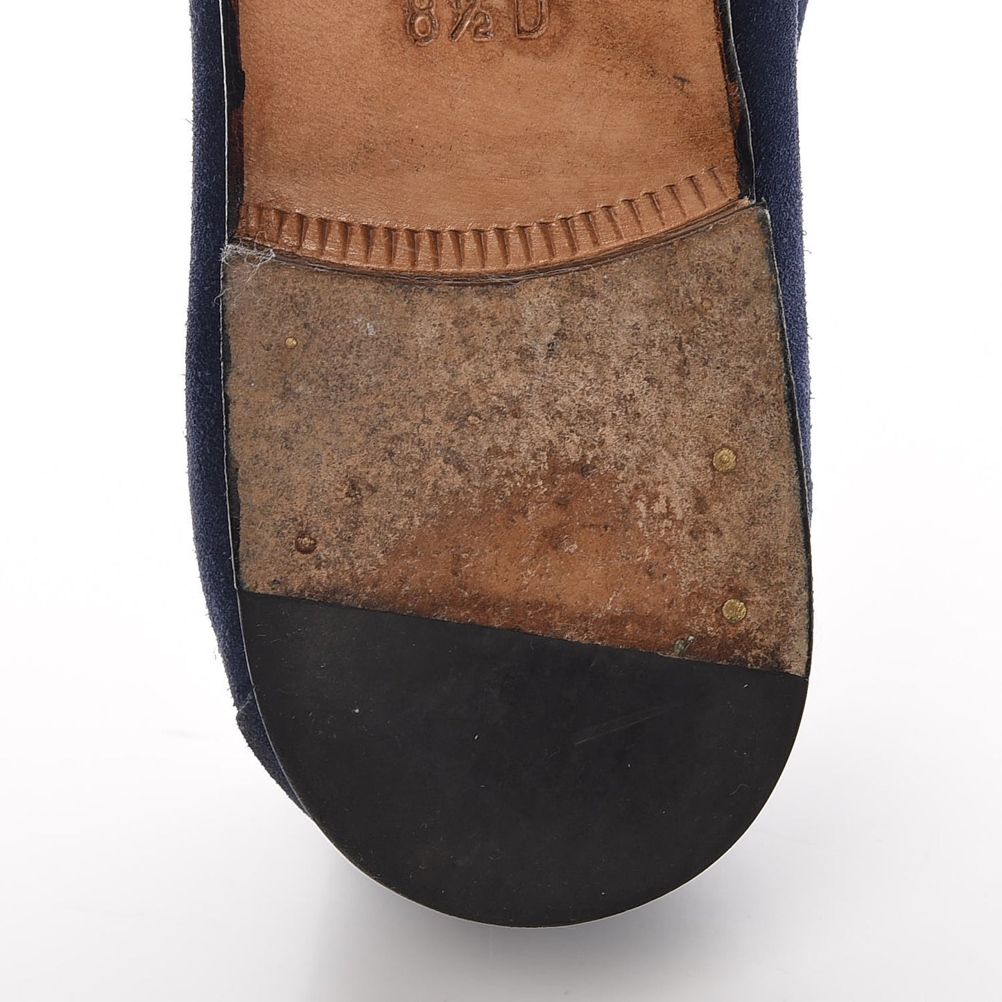Suede Mens Horsebit Loafers 8.5 Blue Beige