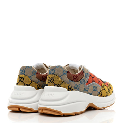 Gucci Monogram Multicolor Mens Rhyton Sneakers 8 Yellow Blue Great White Tabasco 4 of 8