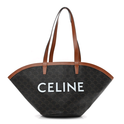 Celine Calfskin Canvas Triomphe Medium Couffin Tan 1 of 9