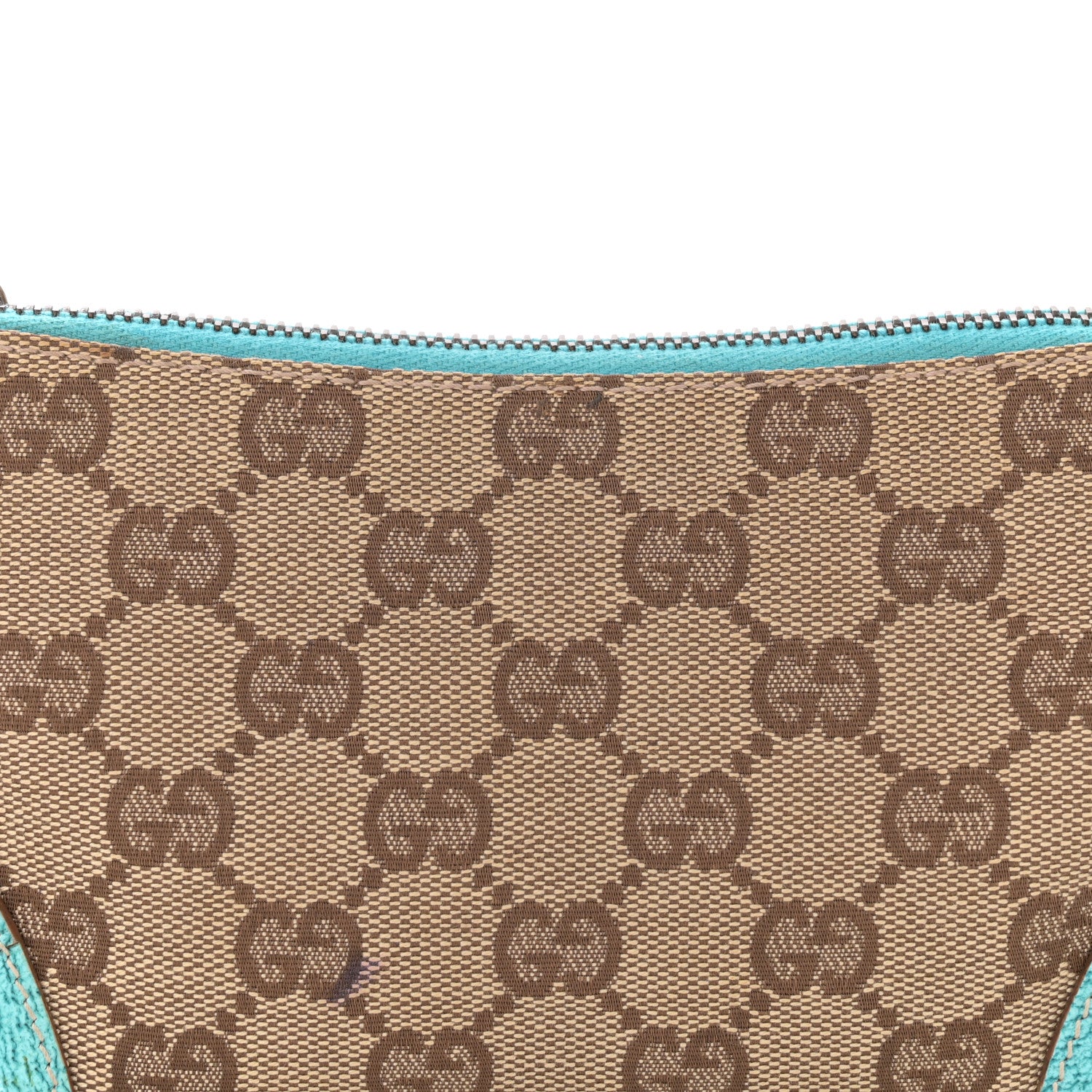 Gucci Monogram Horsebit Nail Chain Pochette Turquoise 8 of 12