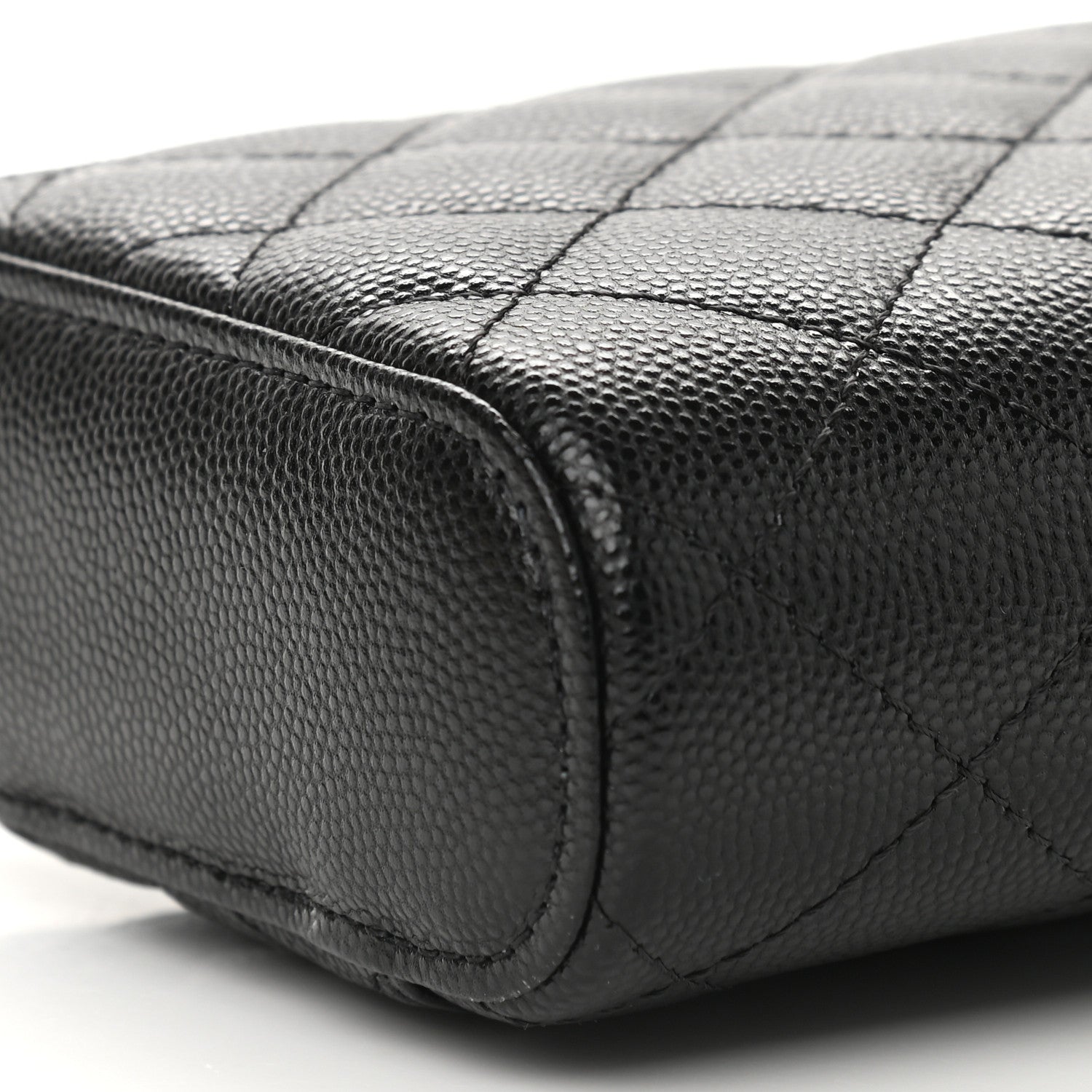 Chanel Caviar Quilted Small Vertical Coco Beauty Vanity Case With Chain Black 9 of 9