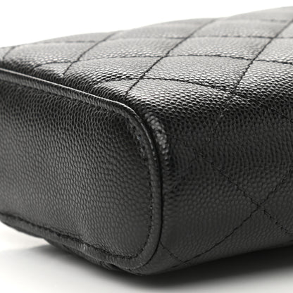 Chanel Caviar Quilted Small Vertical Coco Beauty Vanity Case With Chain Black 9 of 9