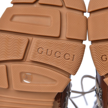 Gucci X SEGA Suede Calfskin GG Monogram Womens Flashtrek High-Top Sneakers 36.5 New Cuir Beige Ruggine 6 of 9