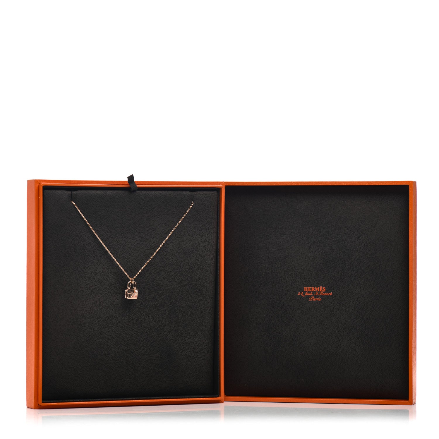 Hermes 18K Rose Gold Diamond Constance Amulette Charm Pendant Necklace 5 of 5