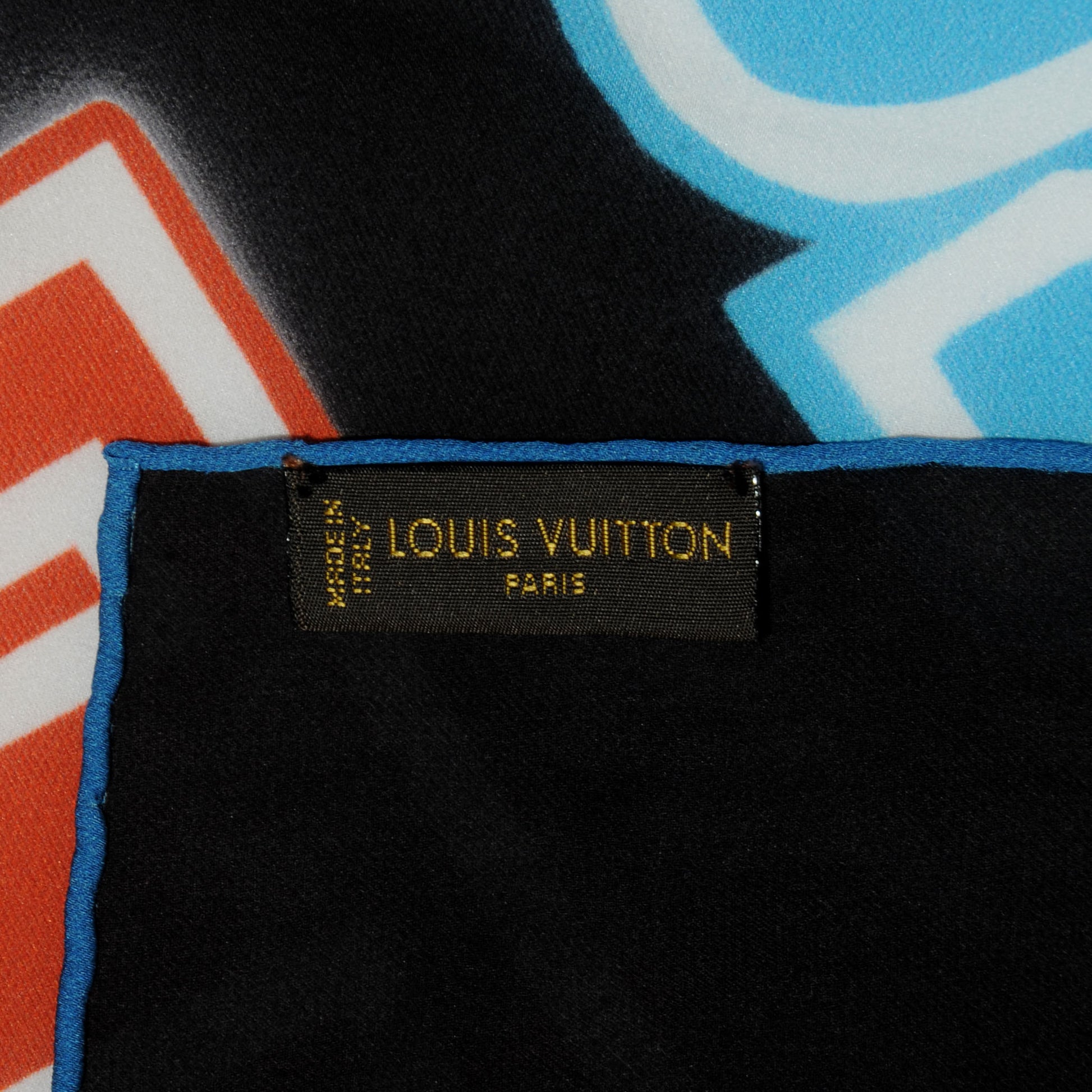 Louis Vuitton Silk Neon Great Adventures Giant Square Scarf Black 3 of 4