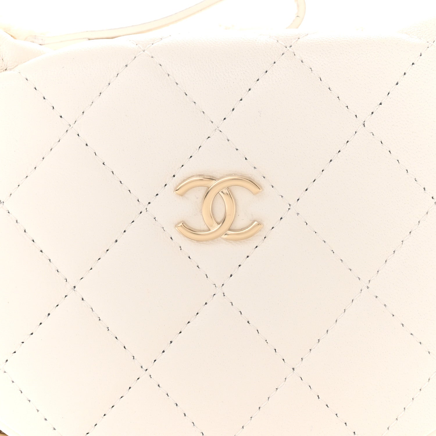 Chanel Lambskin Quilted Chain Around Pouch Hobo White 8 of 11