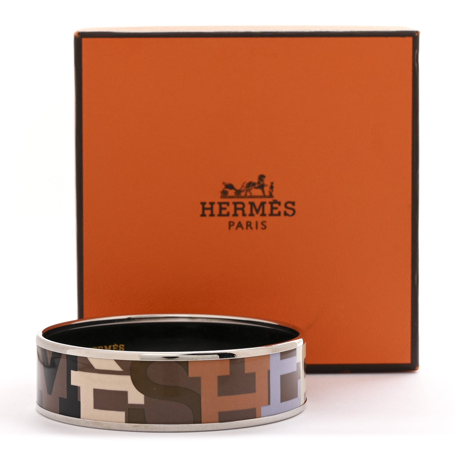 Enamel Wide Printed Capitales Bracelet 65