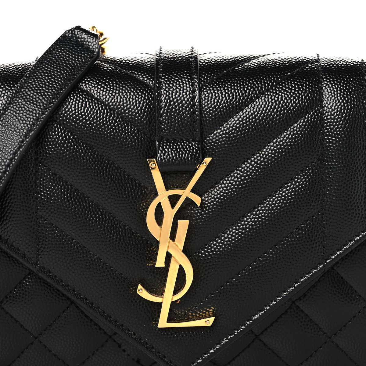 Saint Laurent Grain De Poudre Textured Mixed Matelasse Triquilt Small Monogram Satchel Black 8 of 10