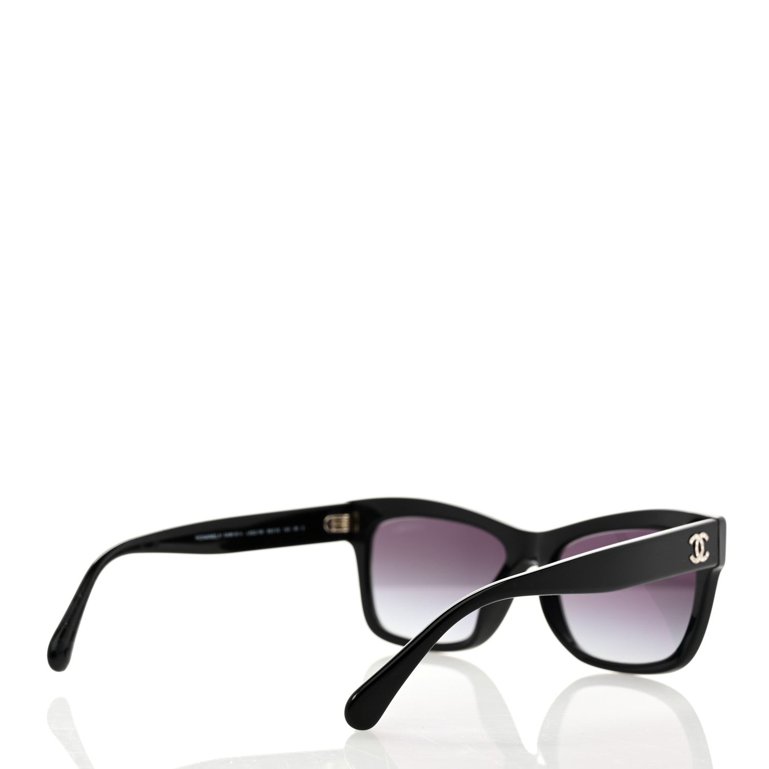Chanel Acetate Crystal CC Rectangle Sunglasses 5496-B Black 4 of 7