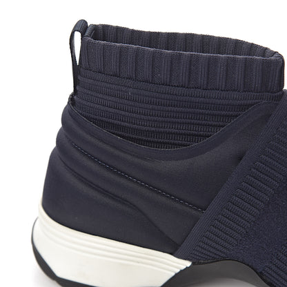 Chanel Stretch Fabric Womens CC Sneakers 37 Blue 10 of 11