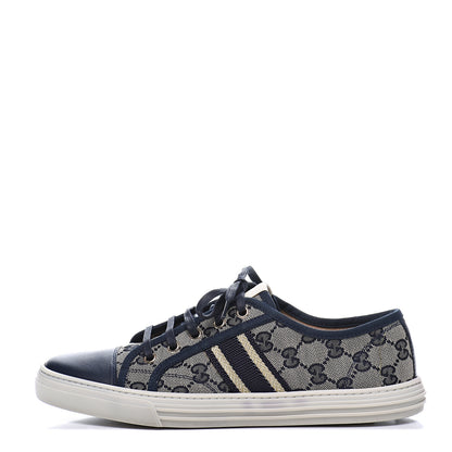 Gucci Monogram Web Sneakers 39.5 Navy Blue 1 of 10