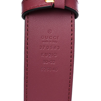 Gucci GG Supreme Monogram Blooms Moon Calfskin Interlocking G 37mm Belt 80 32 Beige Ebony Multicolor Dry Rose 3 of 4
