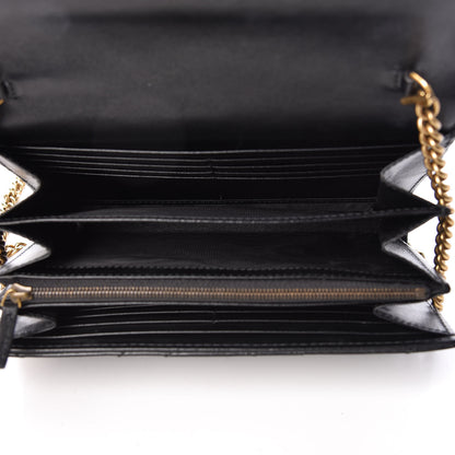 Gucci Calfskin Matelasse GG Marmont Chain Wallet Black 5 of 10