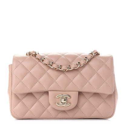Chanel Lambskin Quilted Mini Rectangular Flap Beige 1 of 9