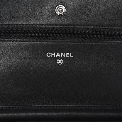 Chanel Patent Quilted Wallet On Chain WOC Black 6 of 14