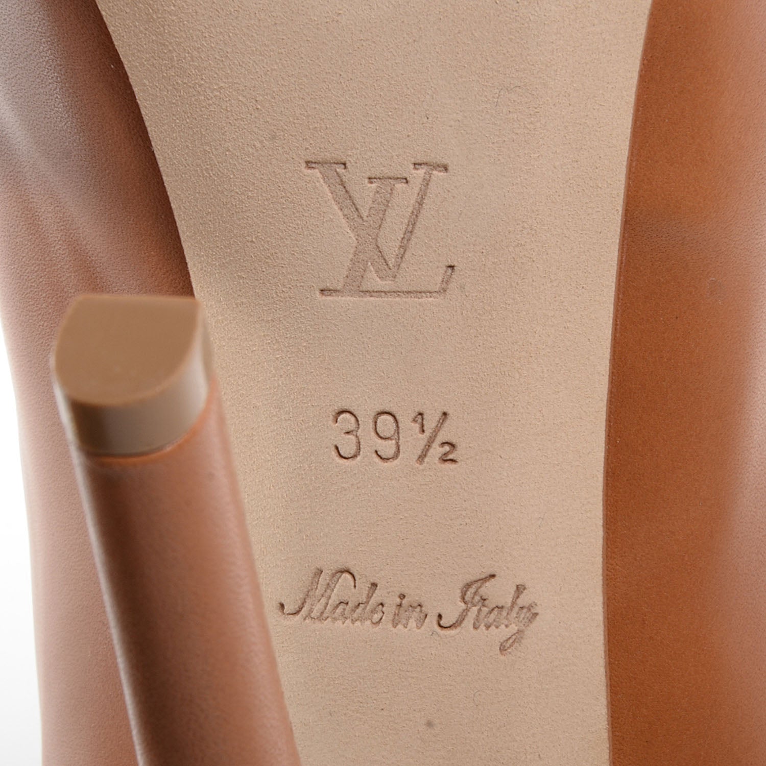 Louis Vuitton Smooth Calfskin Oh Really Peep Toe Pumps 39.5 Tan 6 of 7