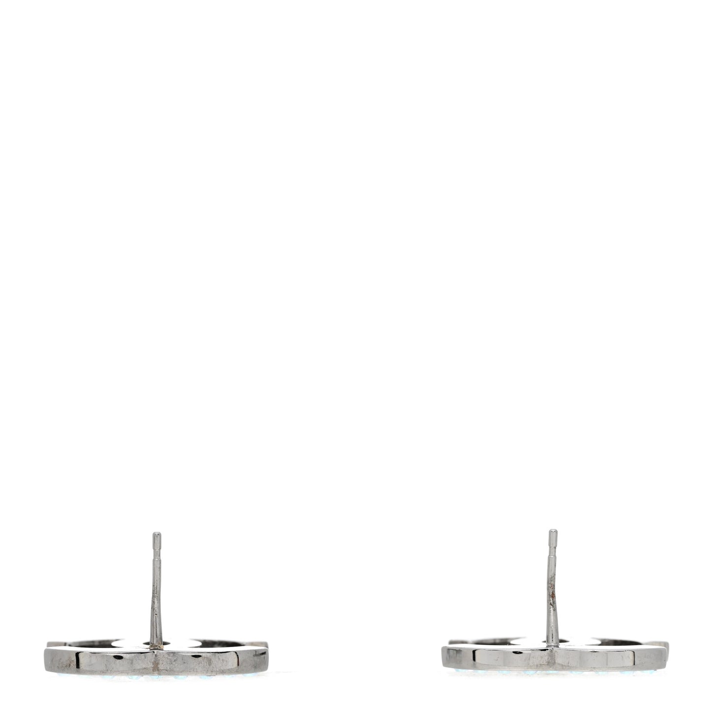 Iridescent Crystal CC Earrings Silver Multicolor