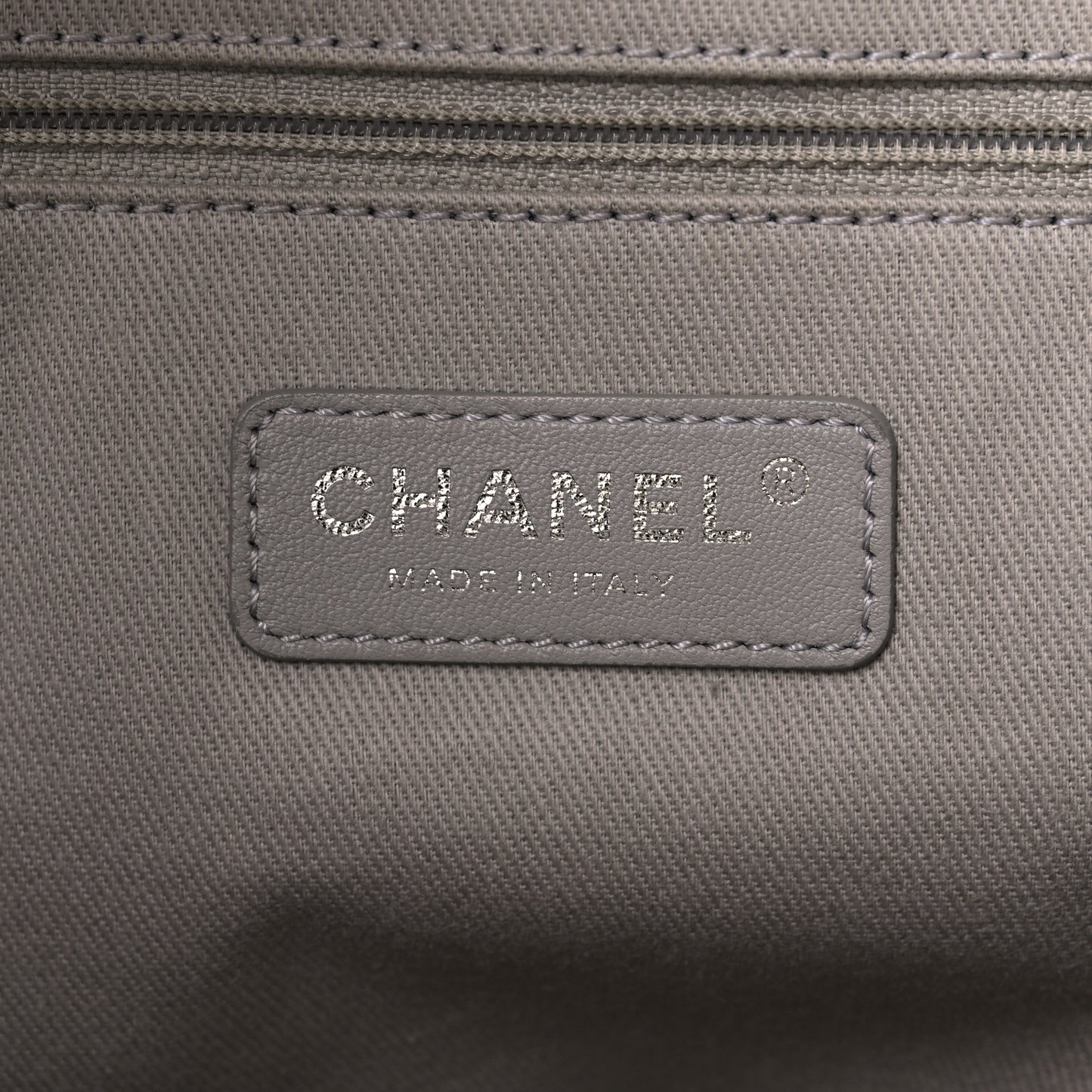 Glazed Calfskin Small Deauville Tote Ecru