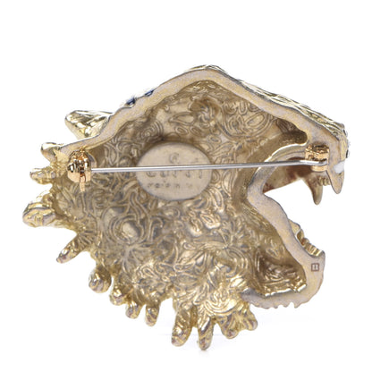 Gucci Metal Crystal Rajah Brooch Gold 3 of 5