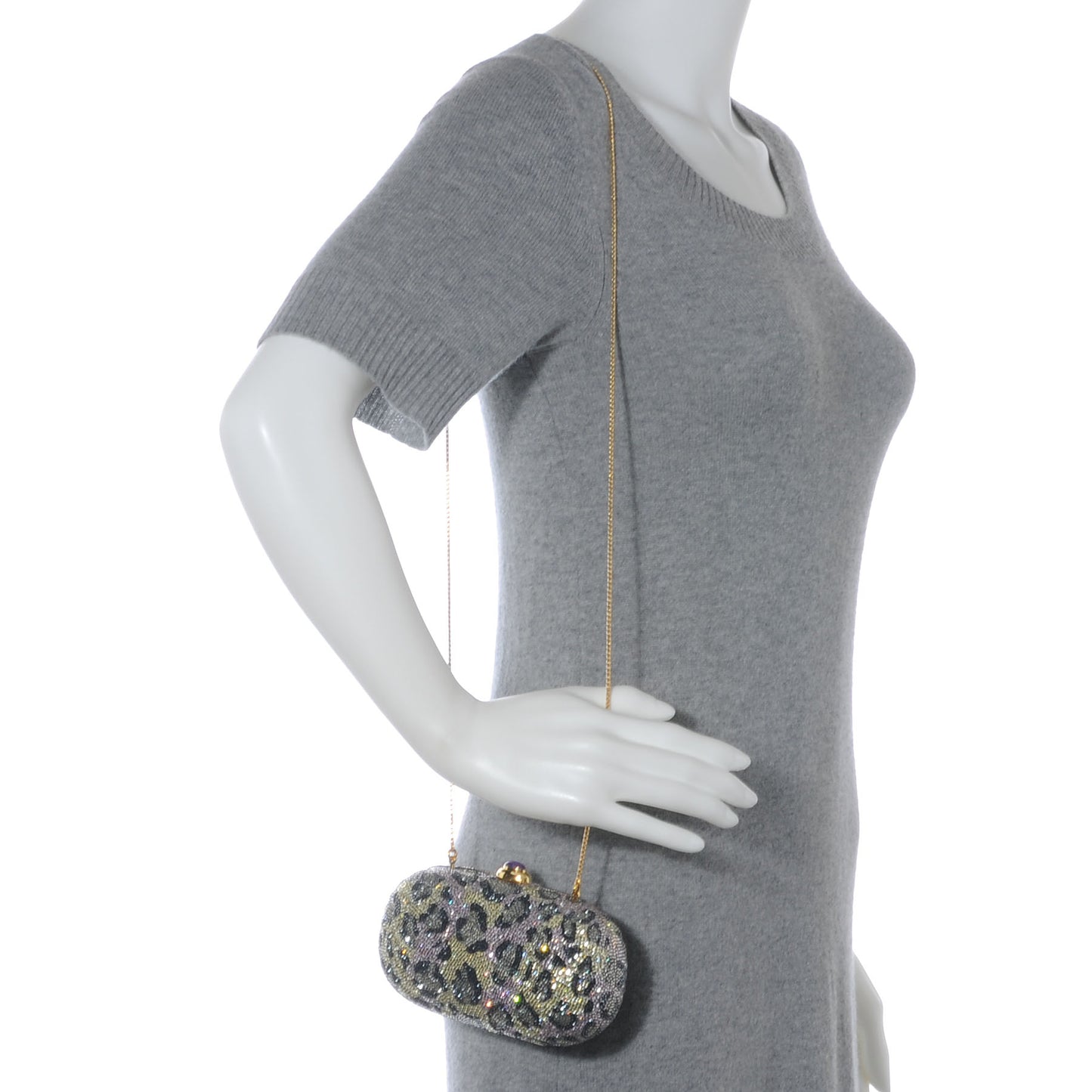 Swarovski Crystal Leopard Minaudiere Clutch