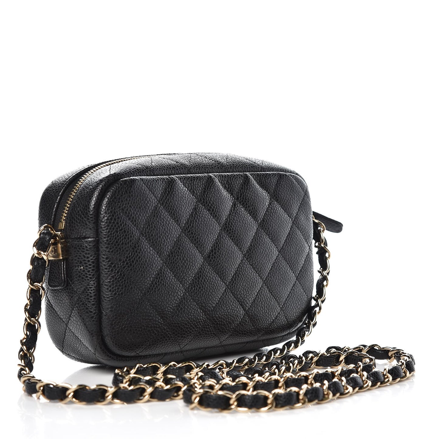 Caviar Quilted Camera Case Black