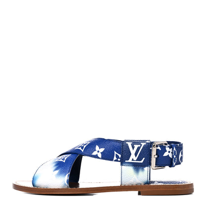 Louis Vuitton Monogram Escale Palma Flat Sandals 36.5 Blue 1 of 8