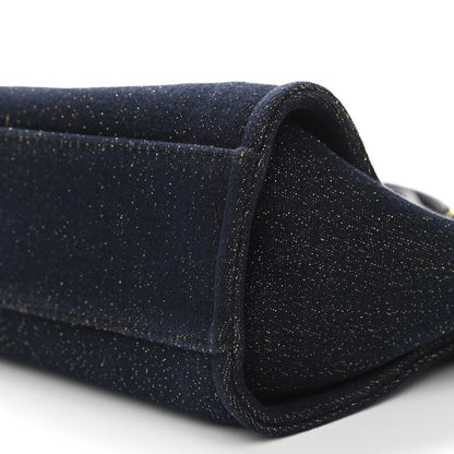 Chanel Lurex Canvas Small Deauville Tote Navy Blue Gold 10 of 10