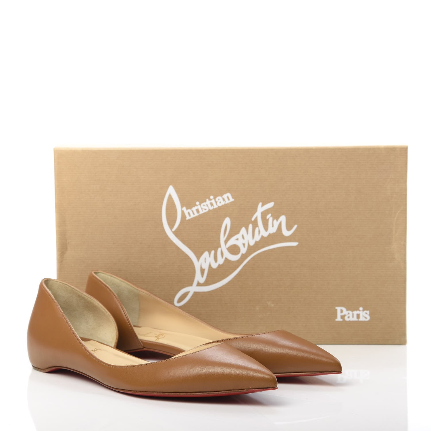 Christian Louboutin Nappa Iriza Flats 37.5 Caramel 8 of 8