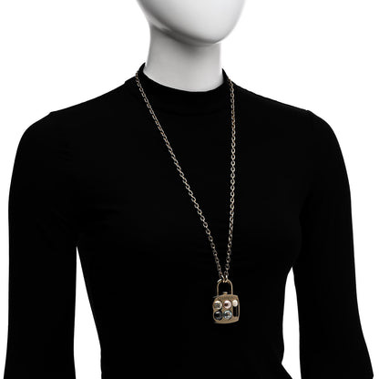 Chanel Pearl Resin Crystal CC No 5 Eyeshadow Pendant Necklace Multicolor 2 of 7