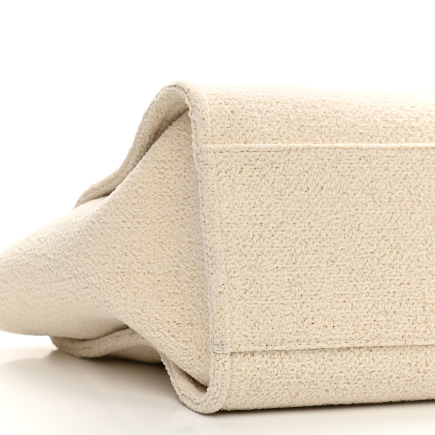 Lurex Boucle Medium Deauville Tote White