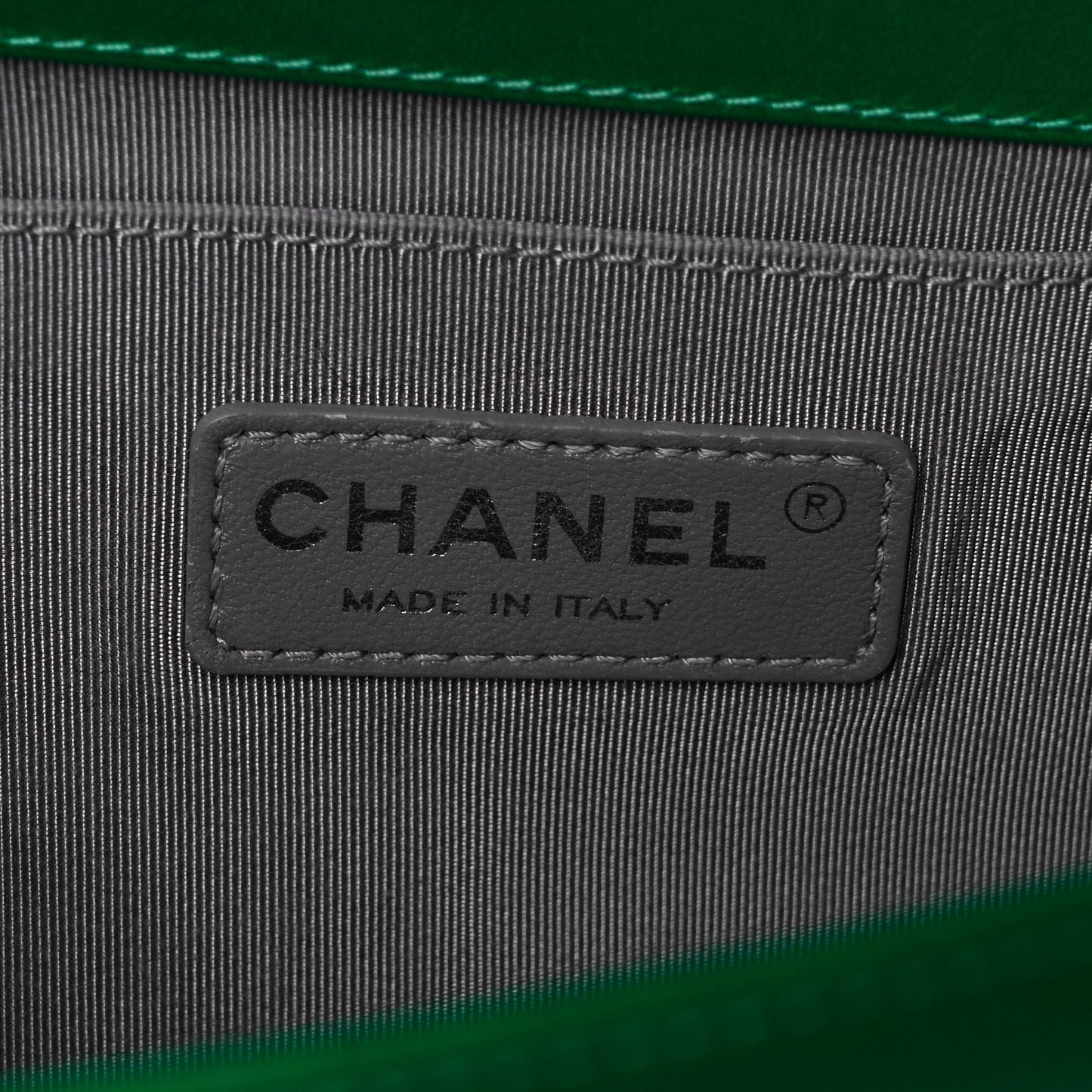Metallic Calfskin Quilted Medium Boy Flap Green