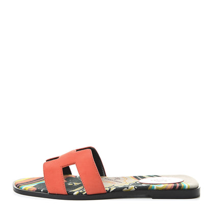 Hermes Suede Goatskin Oran Sandals 40 Rouge Corail 1 of 8